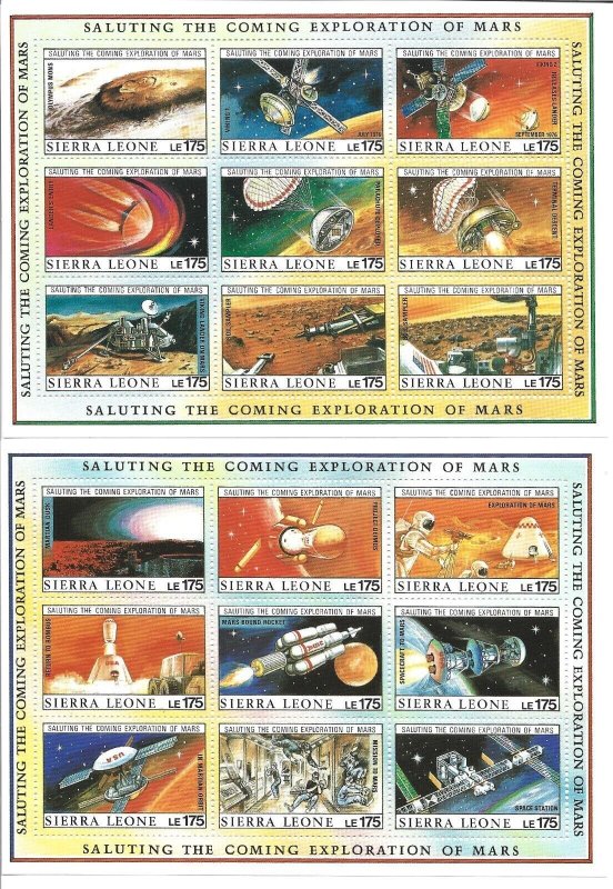 Sierra Leone Scott 1167-70 Face on Mars / Space Sheets NH 2021 cv $86