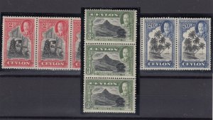 Ceylon KGV 1935 Mint Collection In Strips MLH BP9941