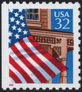 SC#2916 32¢ Flag Over Porch Booklet Single (1995) MNH