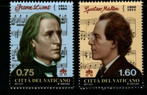 VATICAN CITY SG1650/1 2011 COMPOSERS ANNIVERSARIES MNH