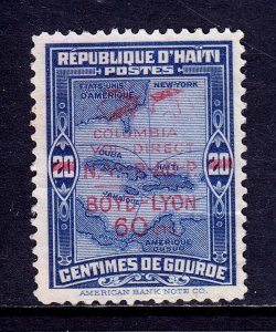 HAITI — SCOTT C4A — 1933 60c ON 20c BOYD & LYON AIRMAIL SURCH. — MNG — SCV $75