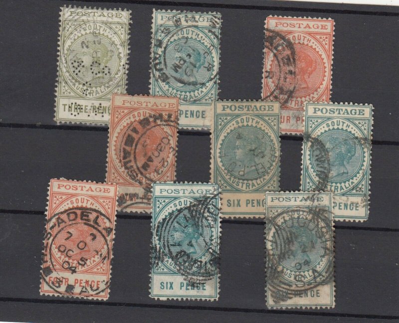 South Australia QV Large Collection Of 9 CDS Interest VFU JK6325