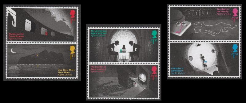 GB 3885-3890 Agatha Christie set (6 stamps) MNH 2016