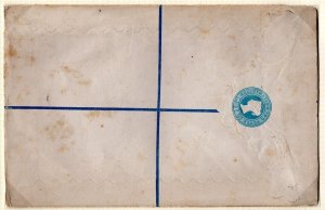 GB QV 2d Blue Registered Postal Stationery Envelope Unused HG.5s EP461