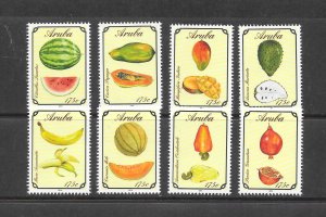 ARUBA #442a-h  FRUIT    MNH