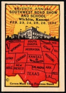 1932 US Poster Stamp 7th Annual Southwest Road Show & School Wichita MNH