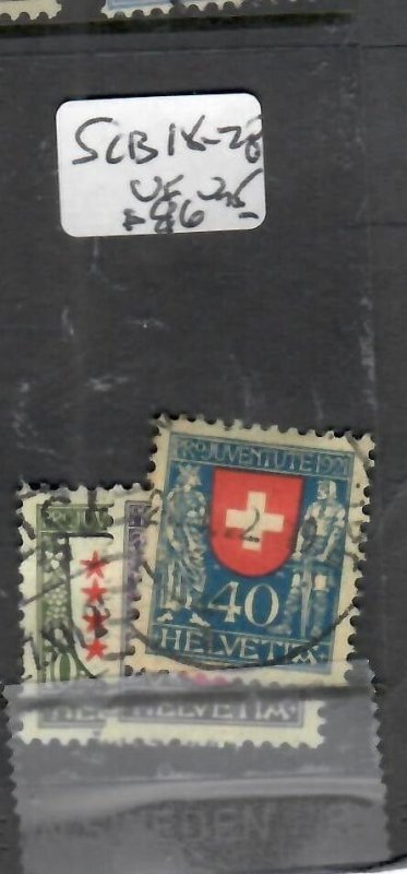 SWITZERLAND  (P1307B)  SEMI POSTAL  SC B18-20    VFU 