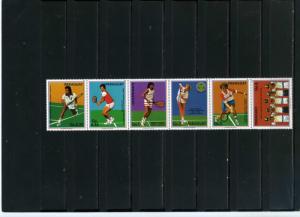 PARAGUAY 1986 Sc#2189 SPORTS TENNIS STRIP OF 6 STAMPS MNH