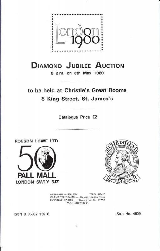 Robson Lowe: Sale # 4509  -  Diamond Jubilee Auction, Rob...