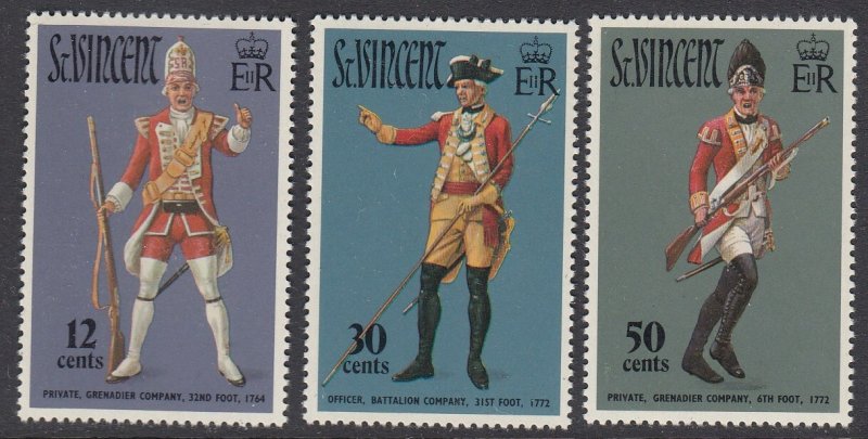 St Vincent 330-2 Military Uniforms mnh