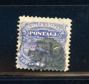 US Scott 114 Used  with grill and fancy cork cancel