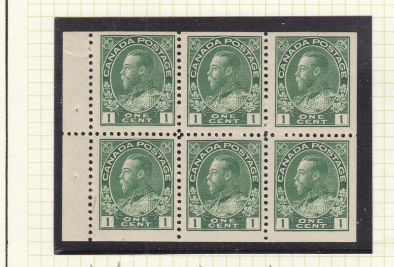 CANADA # 104a VF-MH KGV 1ct BOOKLET PANE COILS CAT VALUE $40