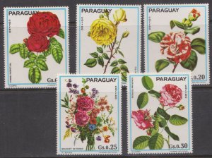 PARAGUAY - 1974 ROSES / FLOWERS - 5V - MINT NH