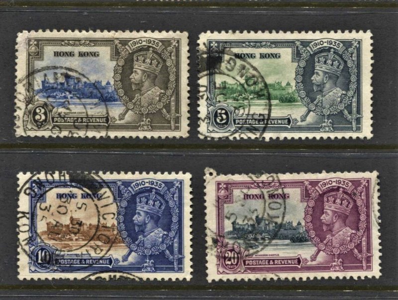 STAMP STATION PERTH Hong Kong #147-150 Silver Jubilee Set Used Wmk.4 CV$20.00