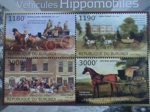 ​BURUNDI STAMP 2012 SC#1242 PAINTING OF HORSE & WAGONS MNH S/S SHEET