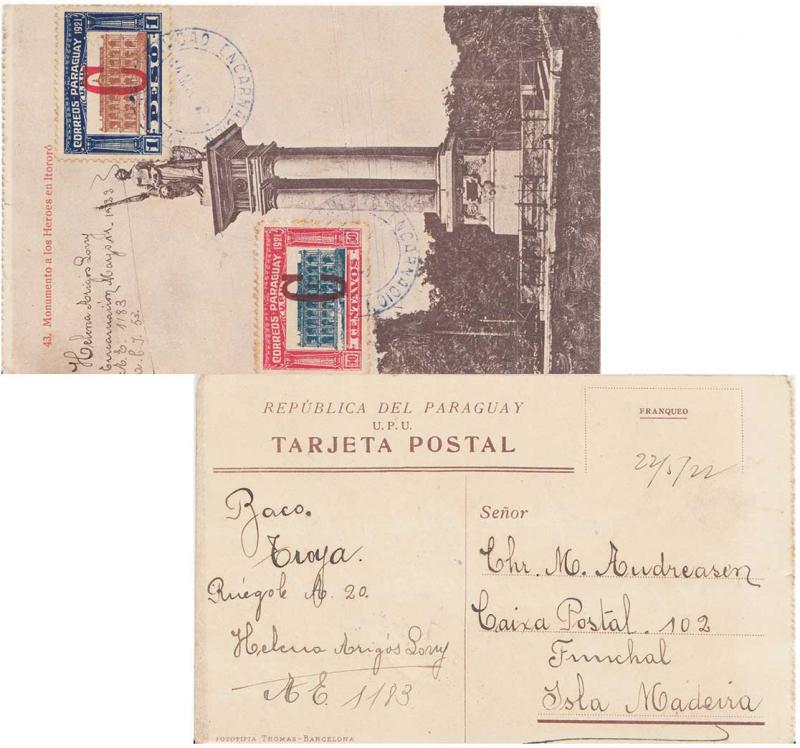 Paraguay 1922 Postal History