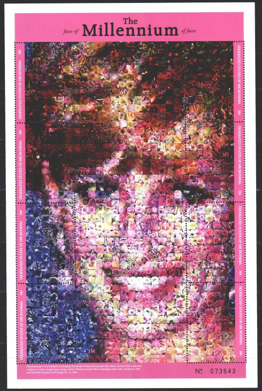 Micronesia. 1999. Small sheet 816-23. Millennium, Princess Diana. MNH.