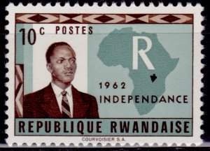 Rwanda, 1962, Independence, Grégoire Kayibanda, 10c, sw#1, MLH