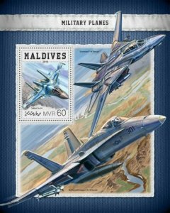 Maldives - 2018 Military Planes - Stamp Souvenir Sheet - MLD18407b