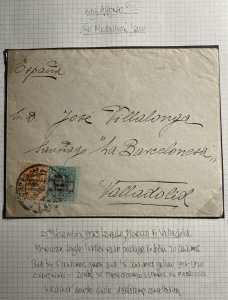 1923 Larache Morocco Spanish Protectorate Cover To Valladolid Overprinted Stamp