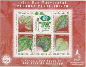 2000 MALAYSIA Forests Society: The Role of Research 15sen x 5V MS SG#MS918 MNH