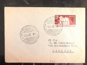 1949 Trieste Italy Cover Domestic Used AMG FTT Stamps Overprints