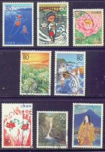 JAPAN Z 180-87 (8) USED 1996 PREFECTURE ISSUES