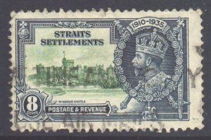 Malaya Straits Setts Scott 214 - SG257, 1935 Silver Jubilee 8c used