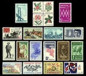 U.S COMMEMORATIVE YEAR SET 1964 19 STAMPS SCOTT 1242-1260 MINT NH