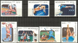 Nicaragua 1987 Pan American Sport Games Indianapolis Set of 7 MNH **