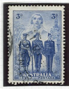 AUSTRALIA; 1940 early Australian Forces issue fine used 3d. value