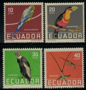 ZAYIX 1959 Ecuador 634-637 MNH Birds Hummingbirds Toucan Parrots 021622S40M