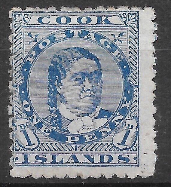 COOK ISLANDS SG6 1894 1d BLUE p12x11½ MTD MINT