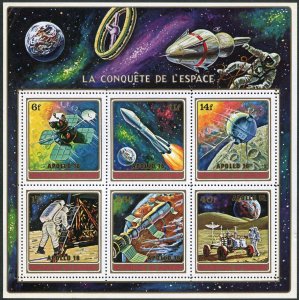 Burundi C156,MNH.Michel Bl.A60A. Conquest of space, inscribed APOLLO 16, 1972.