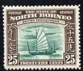 North Borneo 1939 Native Boat 25c (from def set) lightly ...