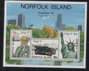 Norfolk Island Sc 384a 1986 AMERIPEX 86 stamp sheet mint NH