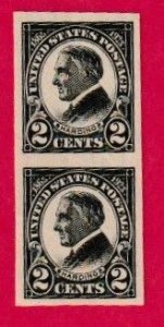 US SCOTT#611 1923 2c WARREN G. HARDING VERTICAL LINE PAIR - MNG