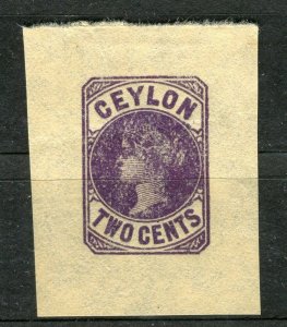 CEYLON; 1890s early classic QV POSTAL STATIONARY PIECE