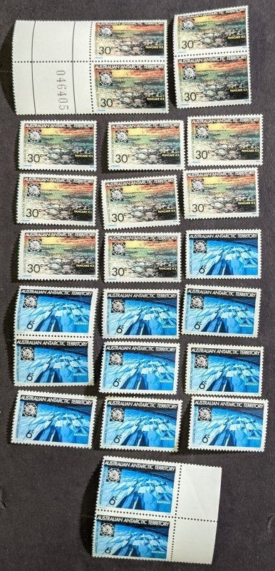 EDW1949SELL : AUSTRLIA ANTARCTICA. 1971-72 Sc #L19-20 (12 Cplt), L21-22 (6 Cplt)