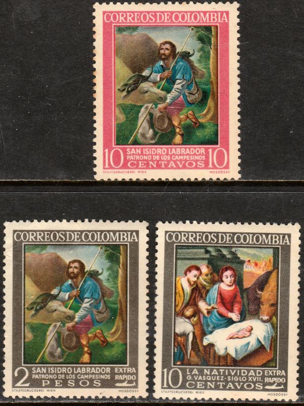 COLOMBIA 747, C439-C440 RELIGIOUS PAINTINGS. MINT, NH. VF.. (64)