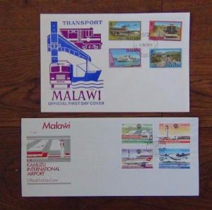 Malawi x 5 First Day Covers 1977-83 Commonwealth Tapestry Flight Fish Transport