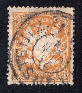 Bavaria 1900 25pf orange, Scott 66 used, value = $1.10