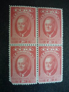 Stamps - Cuba - Scott# 406 - Mint Hinged Block of 4 Stamps