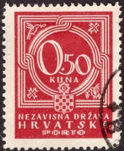 Croatia J6 - Used - 50b Postage Due / Numerals (1941) (cv $0.55)