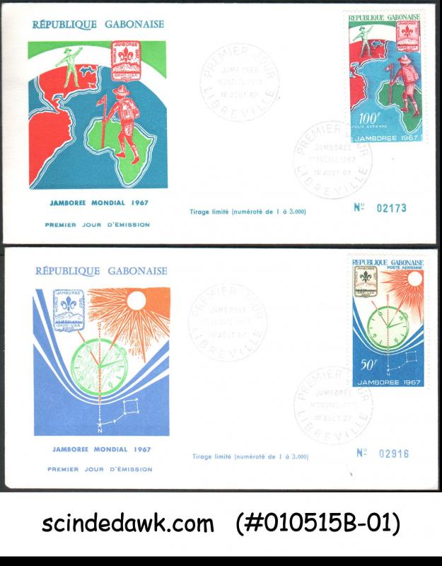 GABON - 1967 12th BOY SCOUT WORLD JAMBOREE - FDC 2nos