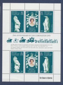 BRITISH ANTARCTIC TERRITORY - Scott 71 - MNH S/S - QEII Coronation  1973