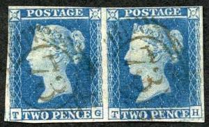 1841 2d VIOLET Blue (TG/TH) Plate 4 State 1