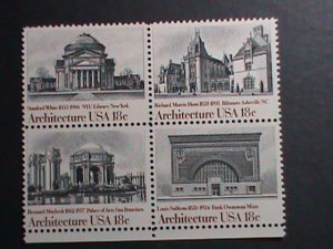 ​UNITED STATES-1981-SC#1928-31 AMERICAN ARCHITECTURE-MNH BLOCK VERY FINE