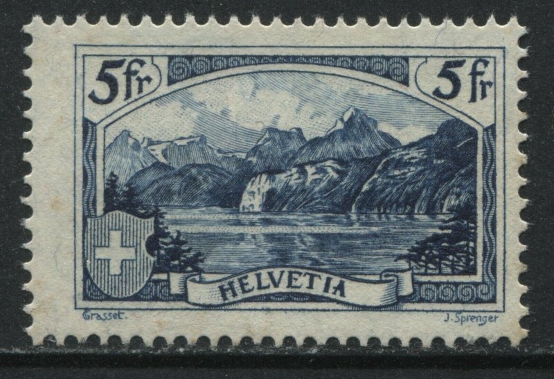 Switzerland 1928 5 francs blue unmounted mint NH