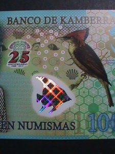 ​AFRICA- 2013-BANK OF KAMBERRA POLYMER-$100 NOTE-UNC- WITH HOLOGRAM FISH-VF